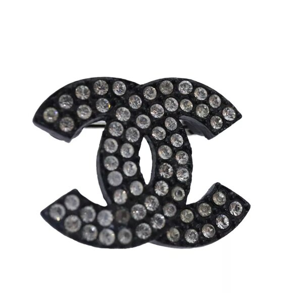 CHANEL Stone Brooch metal Silver CC Auth 89004 - Picture 1 of 10